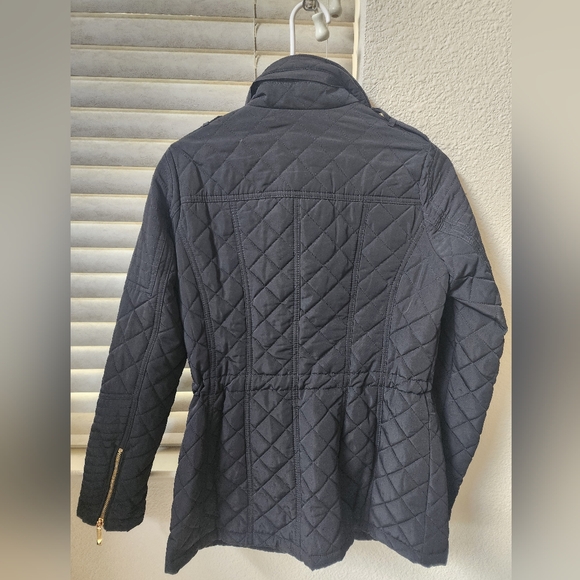 ​Michael Kors Black Quilted M65 Field Jacket | Pink Trim & Gold Hardware XSP - Picture 10 of 16